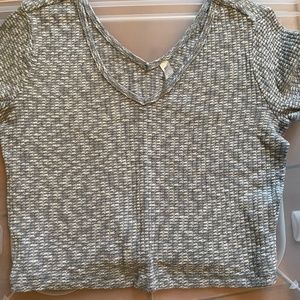 Blue and White Crop Top